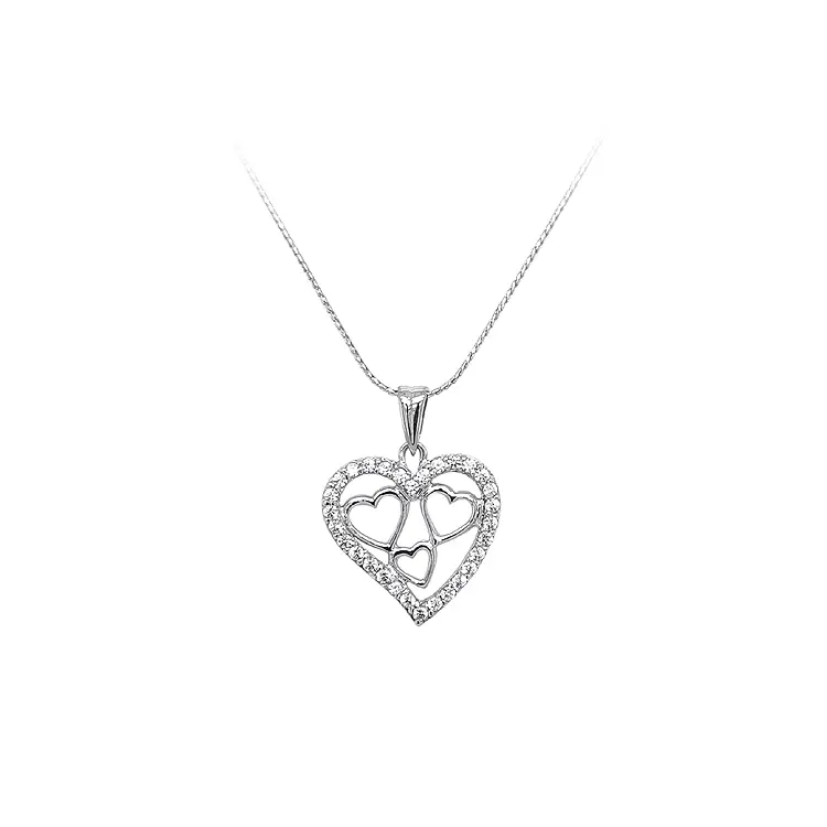 Pendant Heart with Zircons