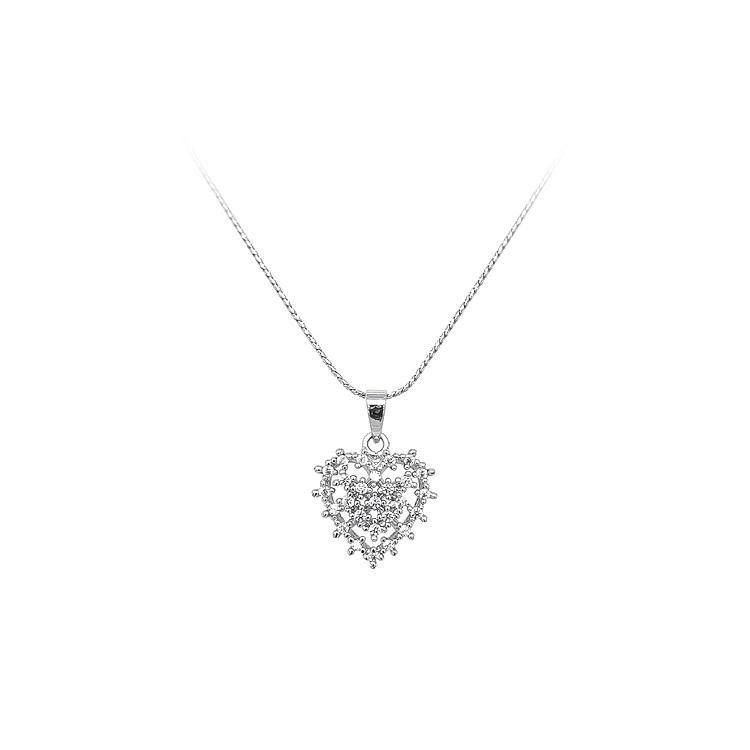 Pendant Heart with White Gold Zircons