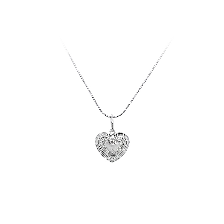 Pendant Heart of White Gold