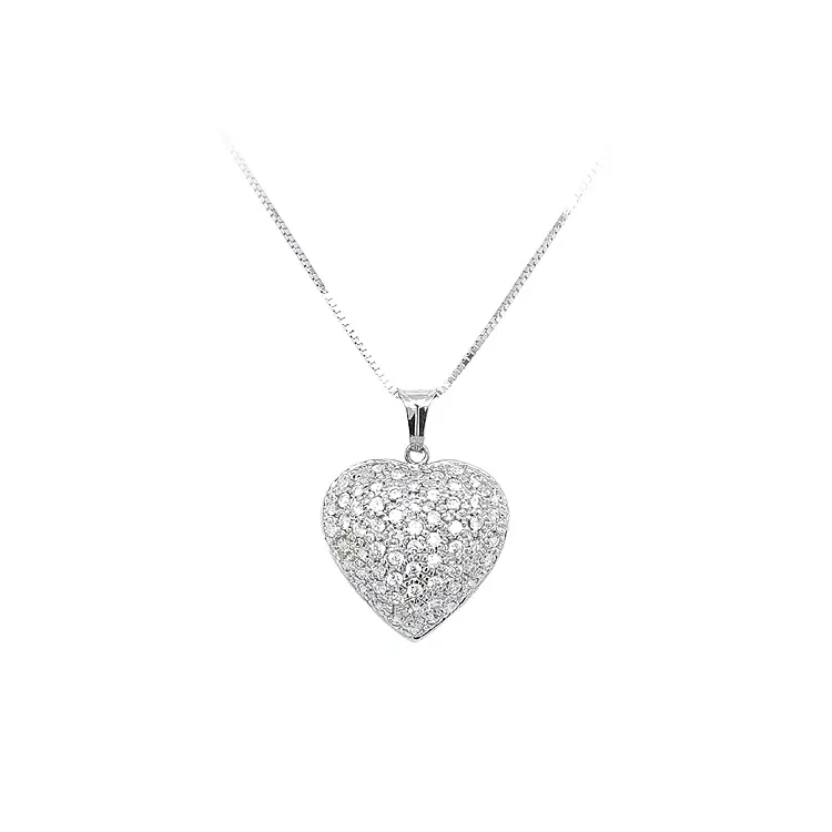 Pendant Heart with White Gold Zircons