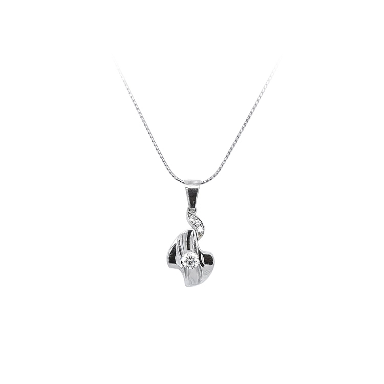 Pendant with White Gold Zircons