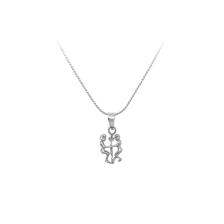 Pendant Sign of the Gemini made of White Gold