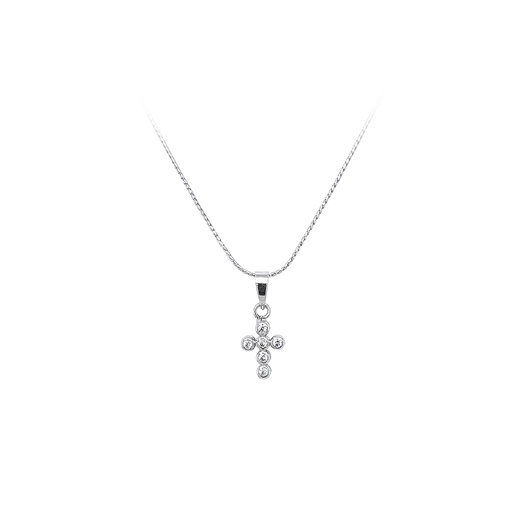 Cross with White Gold Zircons