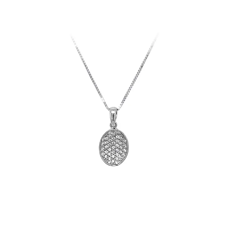 White Gold Zircon Pendant