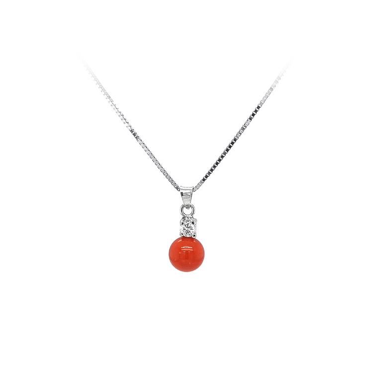 Pendant with White Gold Coral