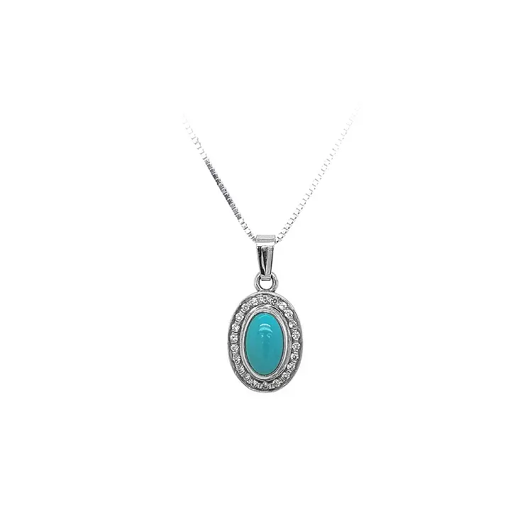 Pendant with Turquoise from White Gold