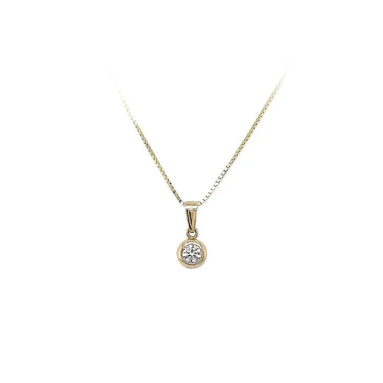 Gold Pendant Solitaire with Zircon