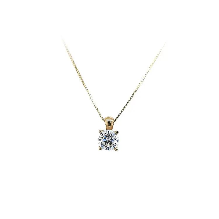 Gold Pendant Solitaire with Zircon