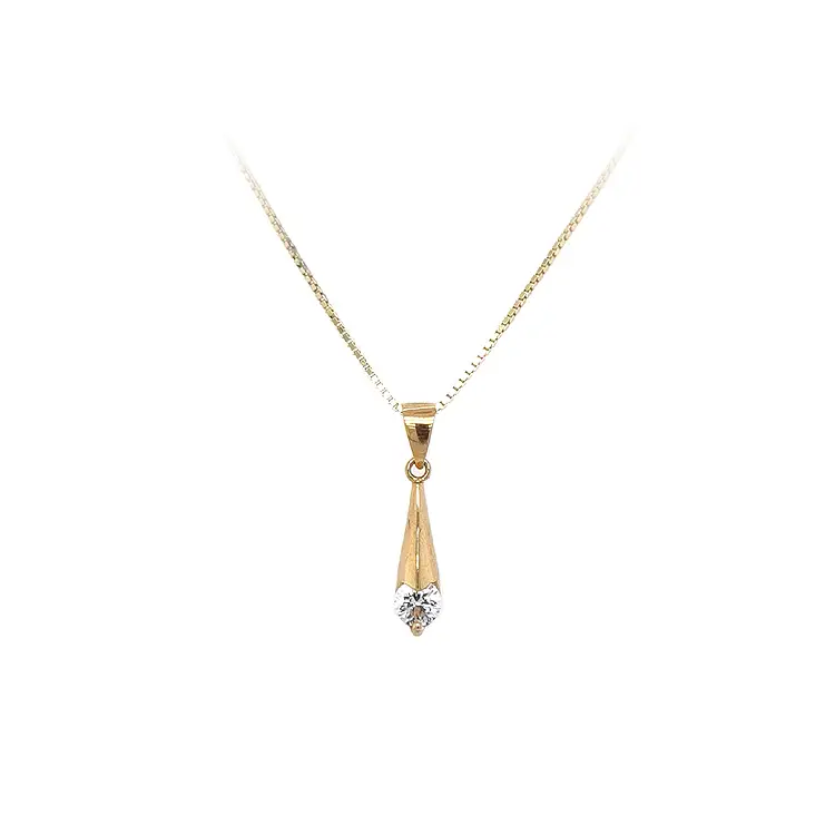 Gold Pendant with Zircon