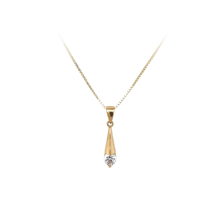Gold Pendant with Zircon