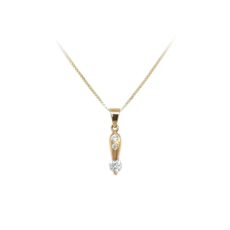 Gold Pendant with Zircons