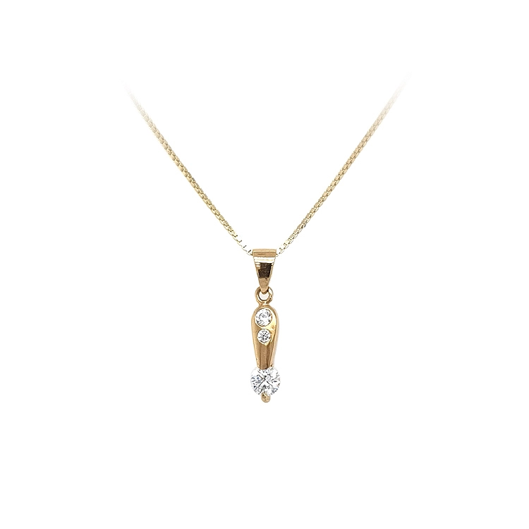 Gold Pendant with Zircons