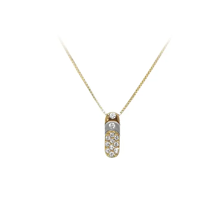 Gold Pendant with Zircons
