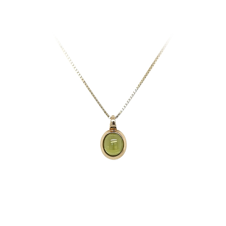 Gold Pendant with Green Stone