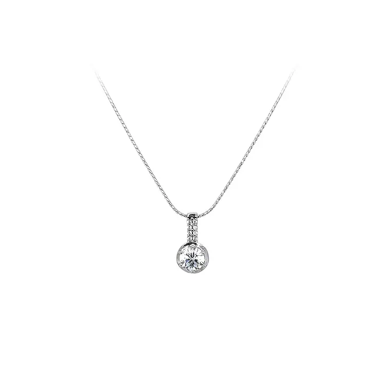 Pendant with White Gold Zircons