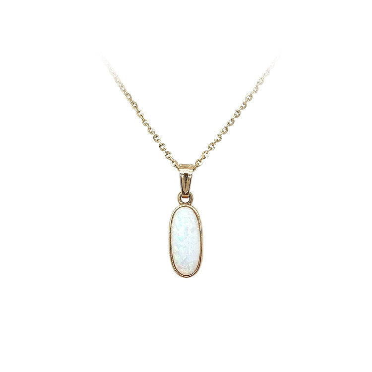 Gold Pendant with Opal