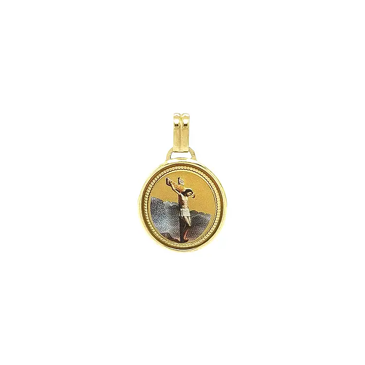 Gold medallion with Jesus Christ