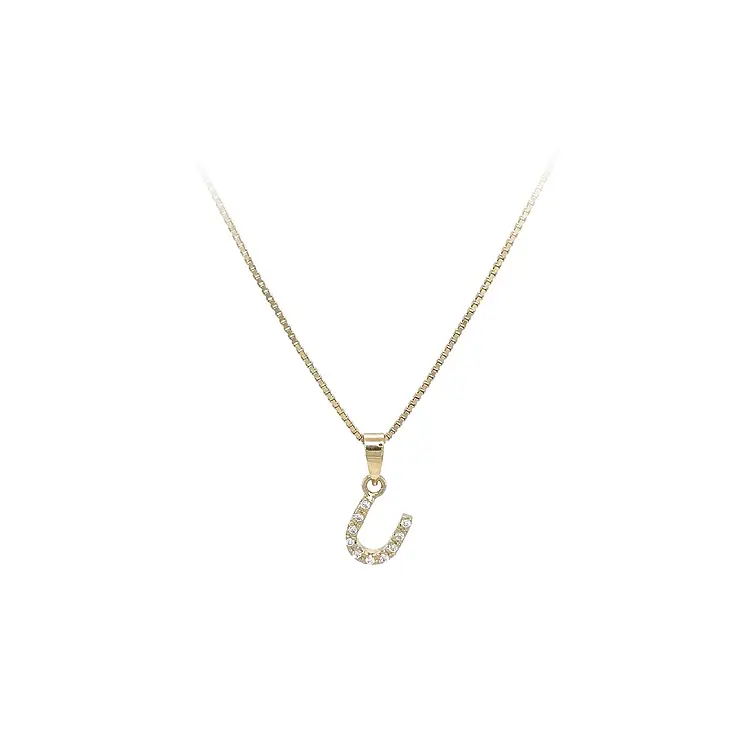 Gold Pendant Letter U