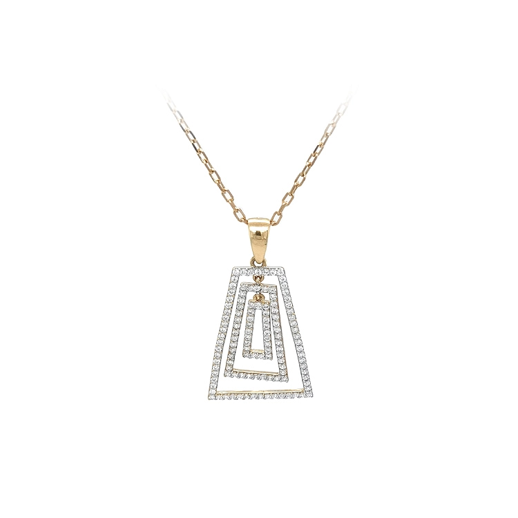 Gold Pendant with Zircons