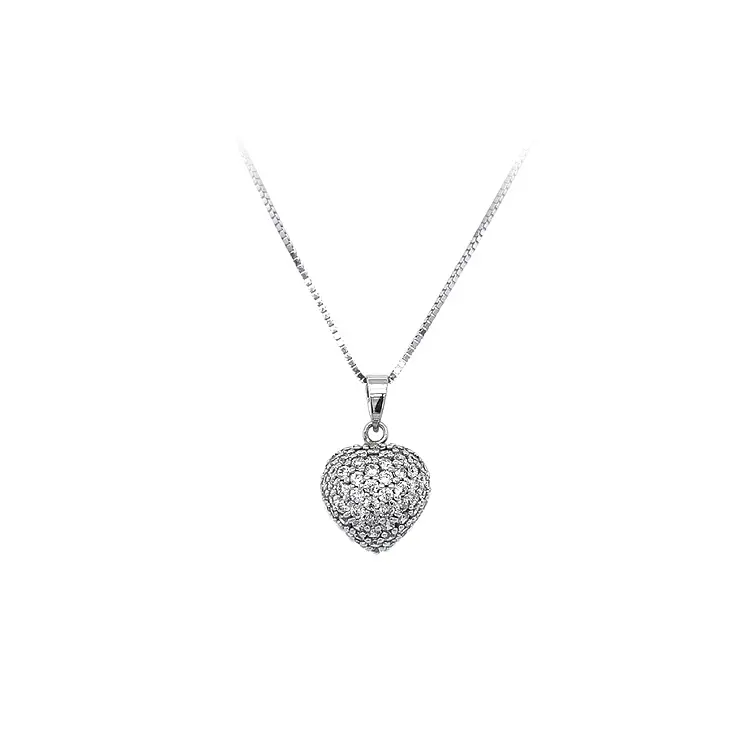 Pendant Heart with White Gold Zircons