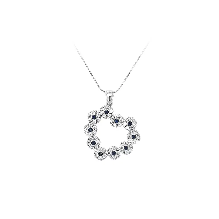 Pendant Heart with Blue Stone