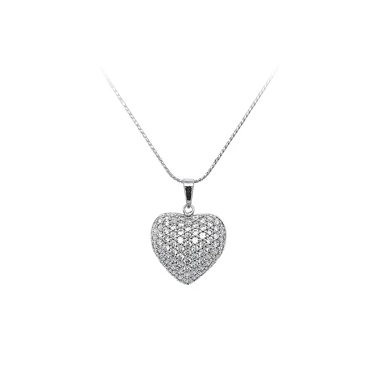Pendant Heart with White Gold Zircons