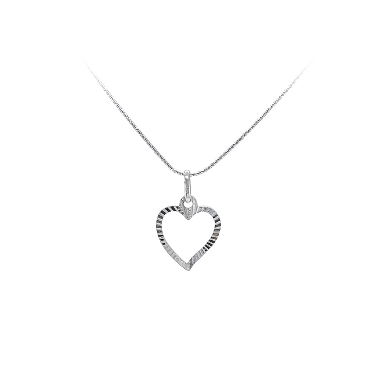 Pendant Heart of White Gold