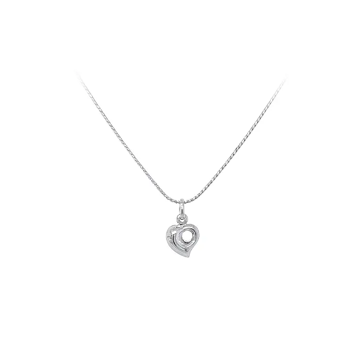 Pendant Heart of White Gold