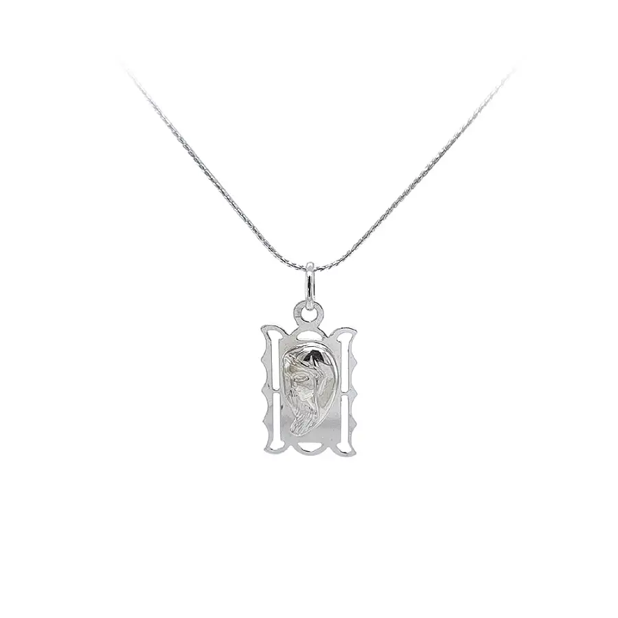 Pendant Madonna Virgin Mary of White Gold