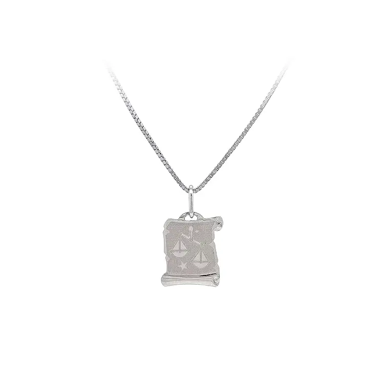Pendant Sign of the Scales made of White Gold
