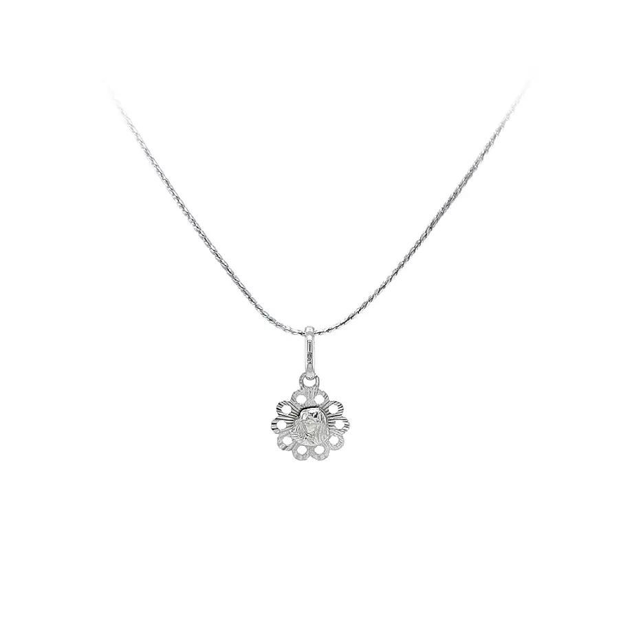 Pendant Madonna Virgin Mary of White Gold
