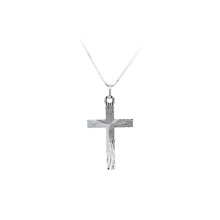 Pendant Cross of White Gold