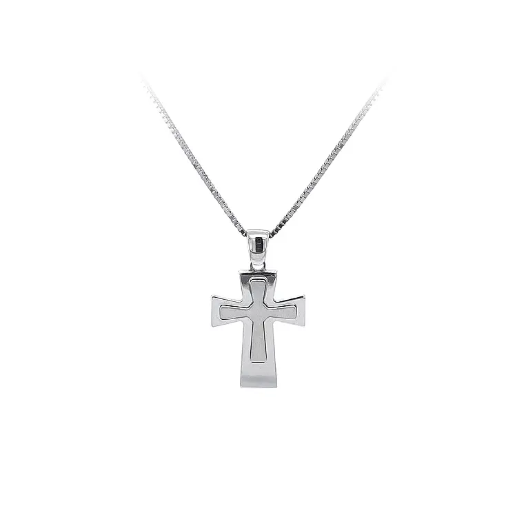 Pendant Cross of White Gold