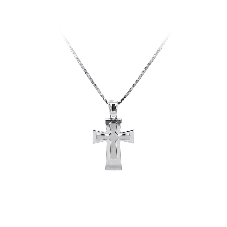 Pendant Cross of White Gold