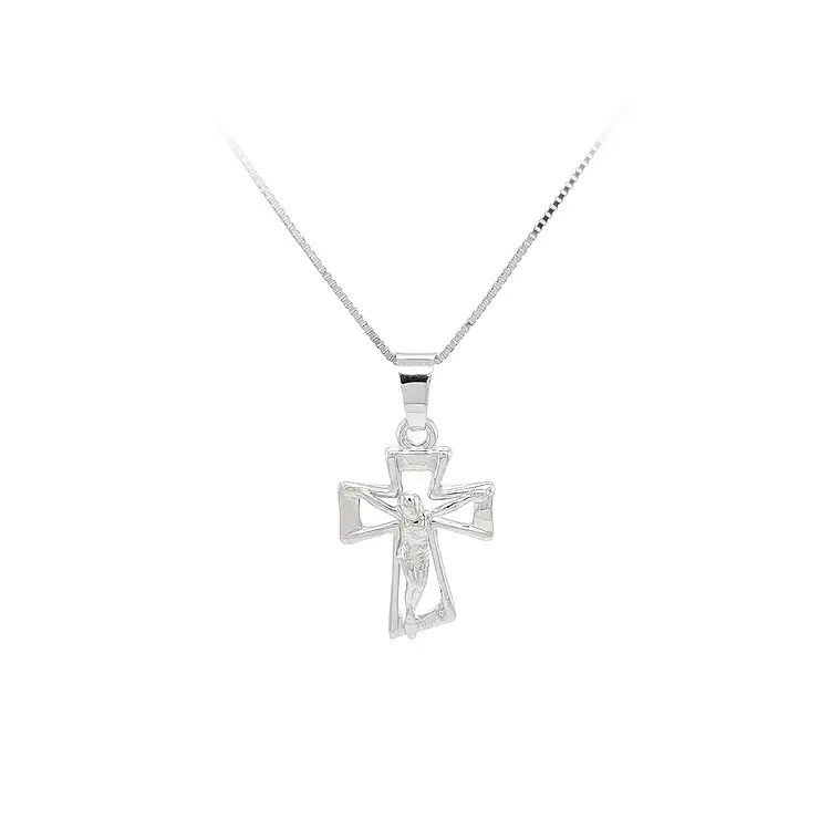Cross with Jesus Christ from White Gold