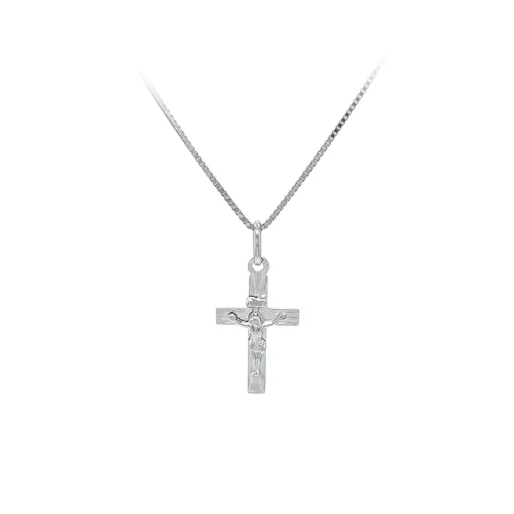 Cross with Jesus Christ from White Gold