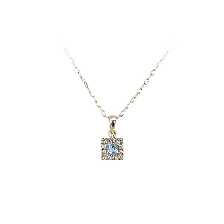 Gold Pendant with Blue Stone