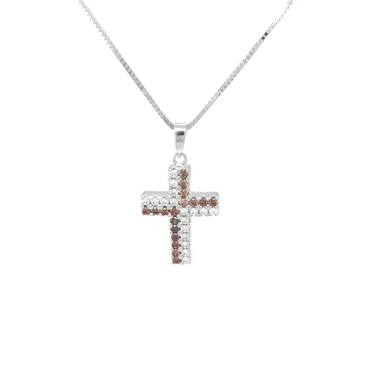 Golden Cross with Zircons