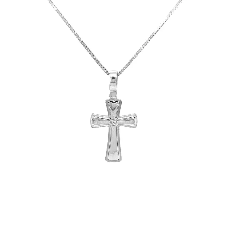 Golden Cross with Zircon