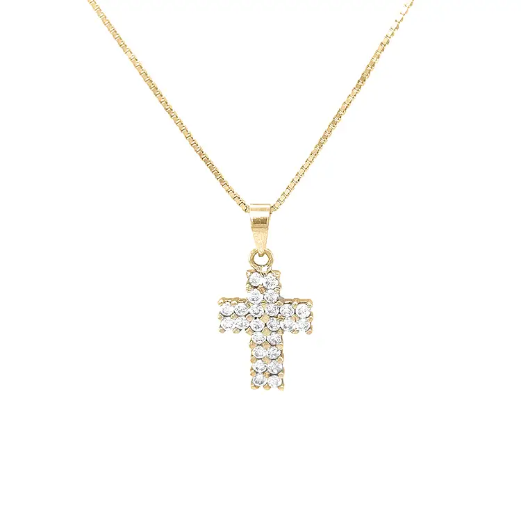Golden Cross with Zircons