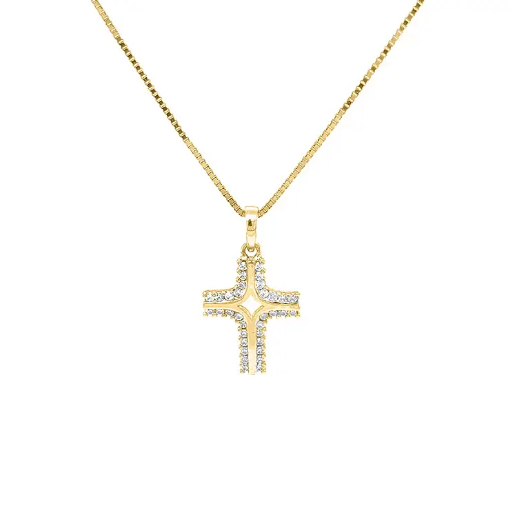 Golden Cross with Zircons