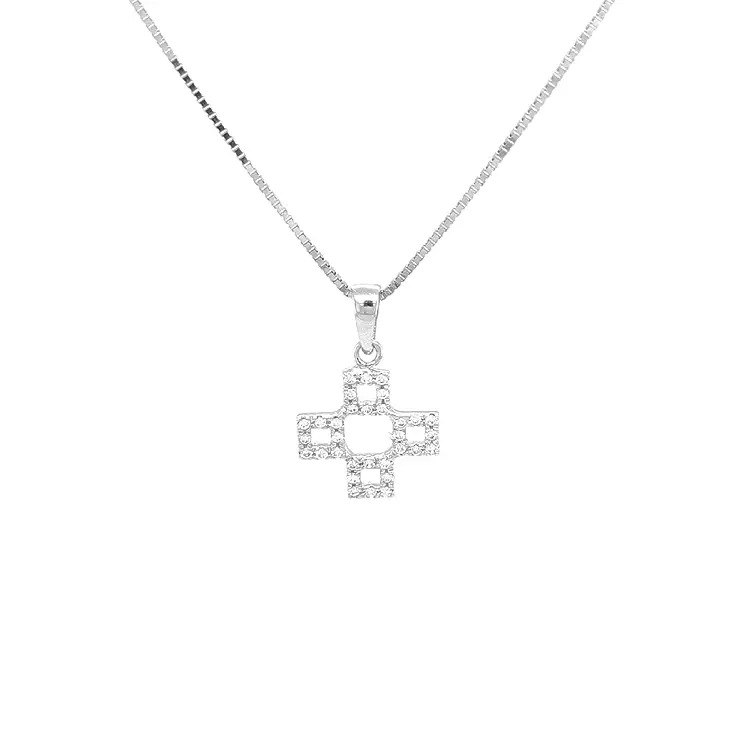 Golden Cross with Zircons