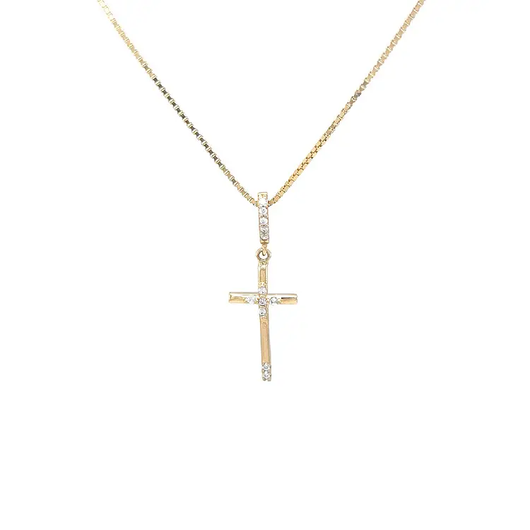 Golden Cross with Zircons