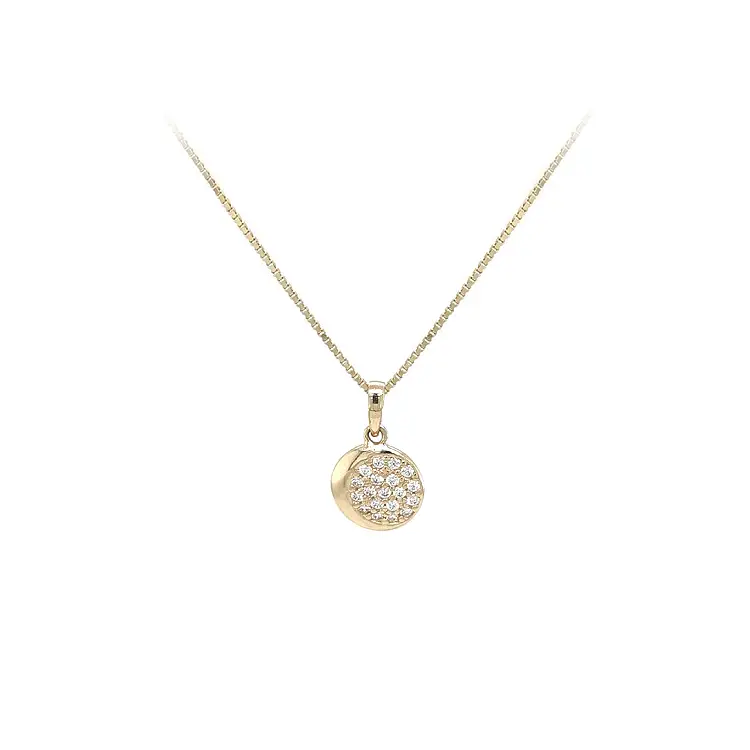 Gold Pendant with Zircons