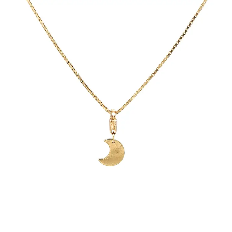 Gold Pendant for Bracelet Crescent