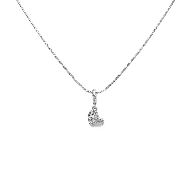 Gold Pendant Heart with Zircons