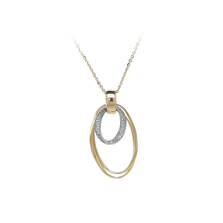 Gold Necklace with Zircones in Combination Gold