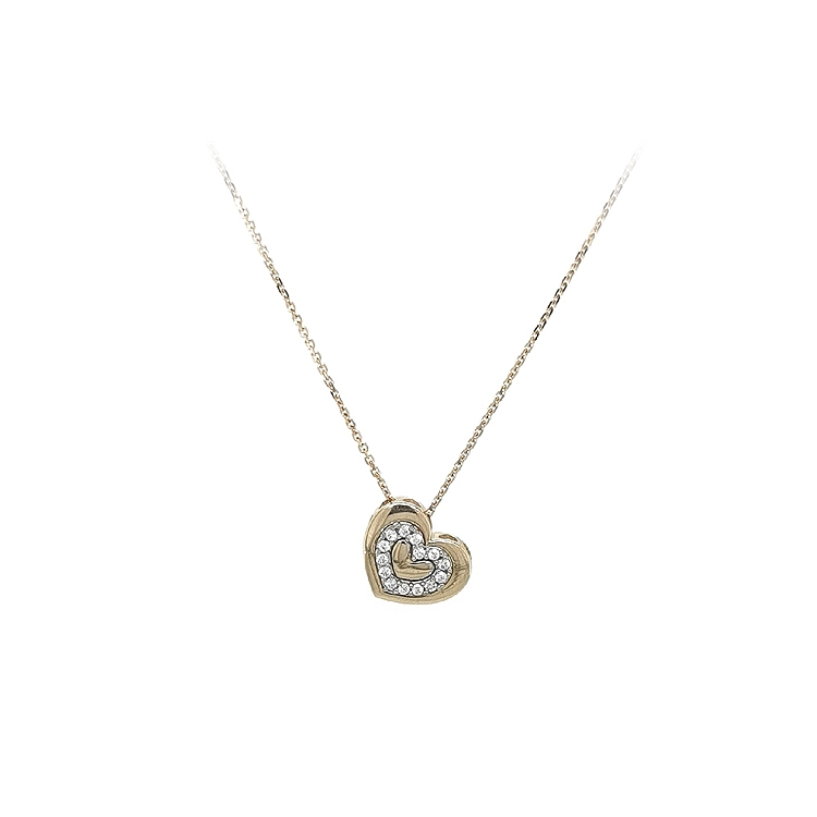 Gold Women's Necklace with Zircons