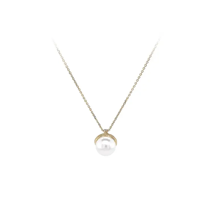 Gold Ladies Necklace with Pearl