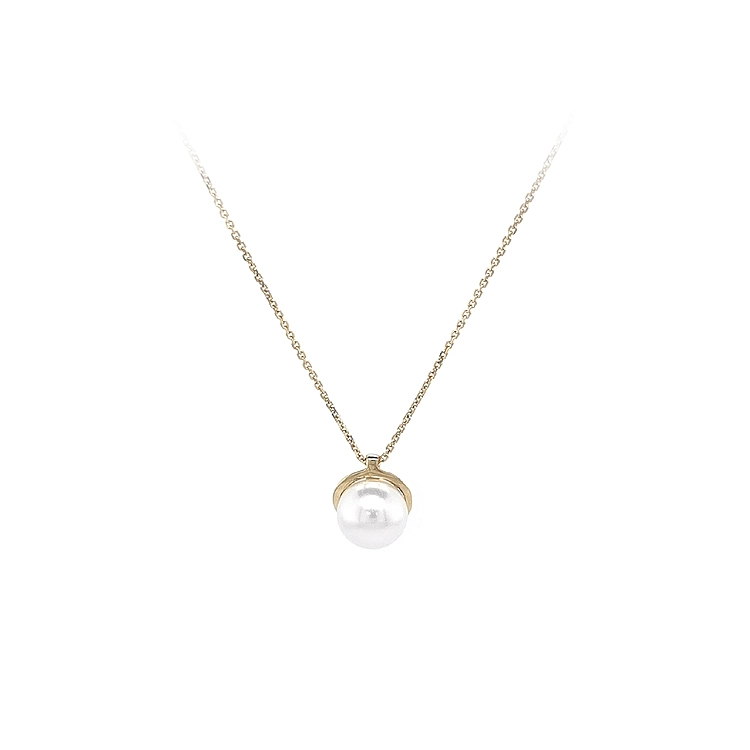 Gold Ladies Necklace with Pearl